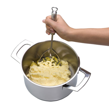 WMF Profi Plus Potato Masher 28.5 cm, Cromargan stainless steel partially matte finish, dishwasher safe & Profi Plus Serving Spoon 32 cm, Cromargan stainless steel partially matte finish, dishwasher safe