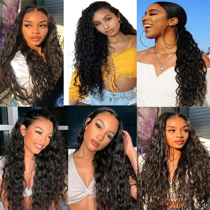 Real hair wig 5x5 lace closure wigs Brazilian water wave frontals wig pre plucked 130 density glueless free part with baby hair 5 inch deep part 9a 22 inch