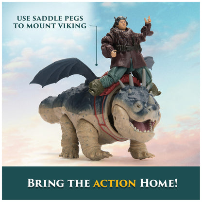 Dreamworks How to Train Your Dragon Viking and Dragon Action Figure Set featuring Meatlug and Fishlegs. Perfect toy for kids 4 and up.
