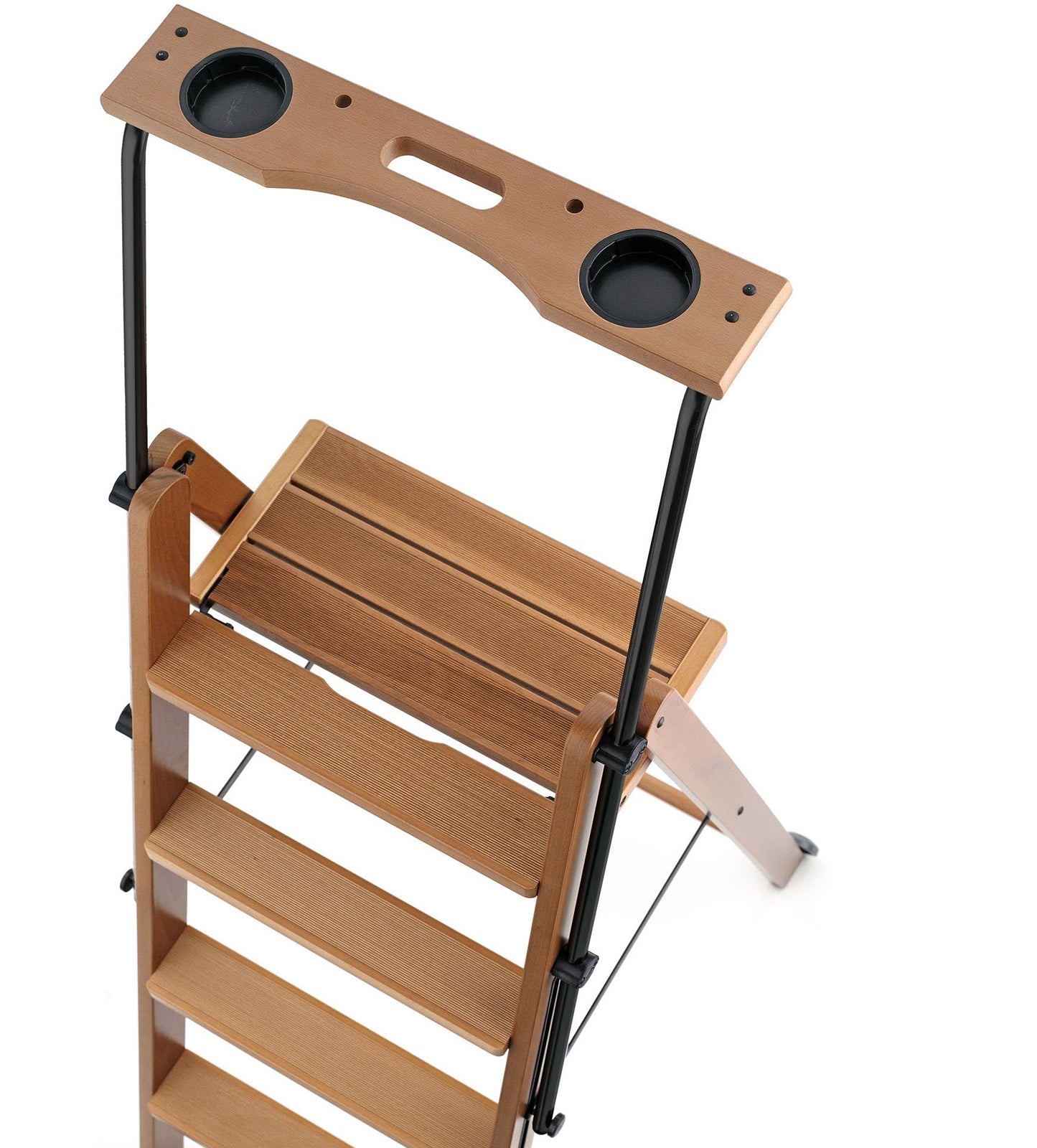 Arredamenti Italia Ladder 170/5 TUSCANIA; Wooden - 5 steps - collapsible - with safety system - Color: Cherry Wood AR-It the Heart of Wood