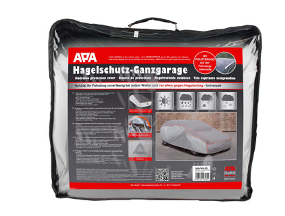 APA 16169 Hail Protection Full Garage XXL, Car Cover, Car Tarpaulin, tear-resistant, water-repellent, grey