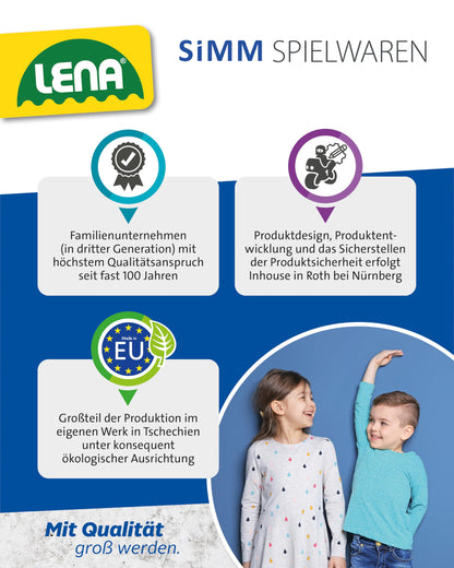 Lena 4211 EcoActives Excavator, construction vehicle approx. 35 cm, sturdy shovel excavator, natural wood scent due to ecological wood content, sand digger for children aged 2 and up, yellow play vehicle