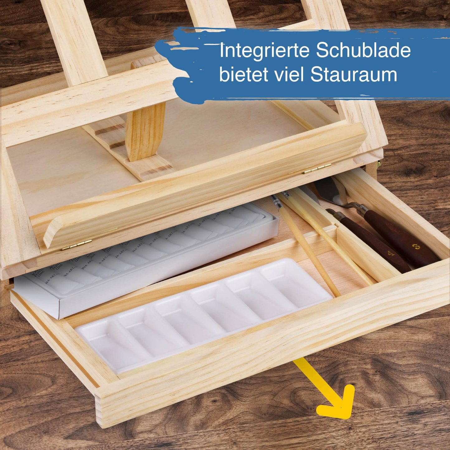 Artina 19-piece acrylic painting set with carrying case easel Milano - artist set painting case 12x 12ml acrylic paint set, brushes & stretcher canvas set - artist carrying case table easel beginner hobby painter painting set