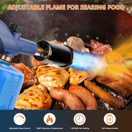 Sondiko powerful Propane Torch LMT905, Grill Gun Flamethrower Gun, campfire starter, charcoal lighter, Culinary Kitchen Grilling, soldering torch (Propane Tank not included)
