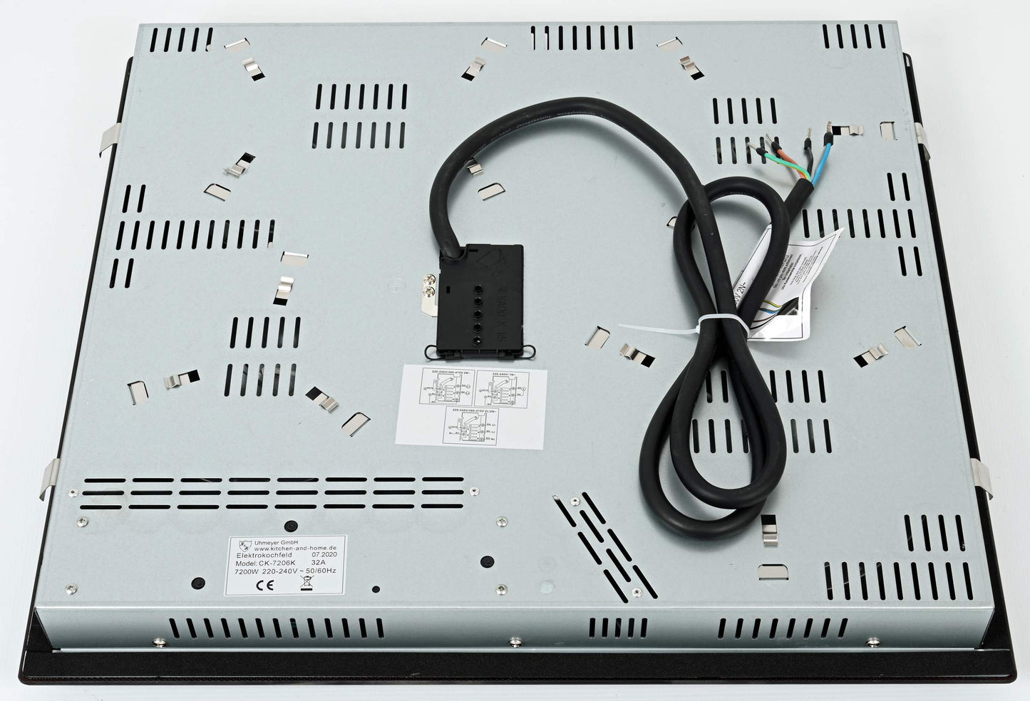 K&H Glass ceramic hob CK-7206K [4 ZONES] - 4 cooking zones with knob control - 4 zone hob Autark - 4 cooking zones - powerful connection - 59CM - 7200 Watt - 11 power levels