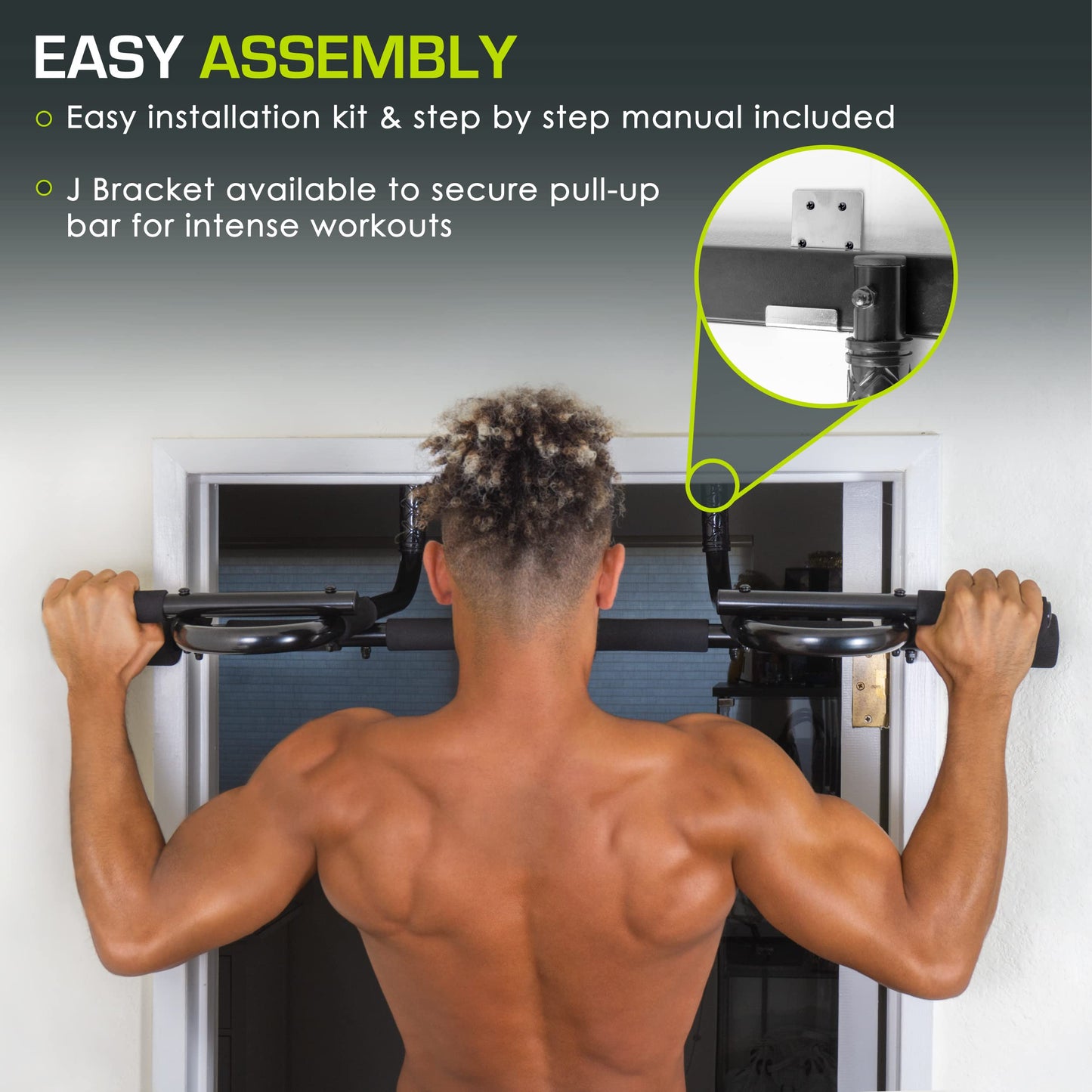 ProsourceFit Multi-Grip Chin-Up/Pull-Up Bar, Heavy Duty Doorway Trainer for Home Gym