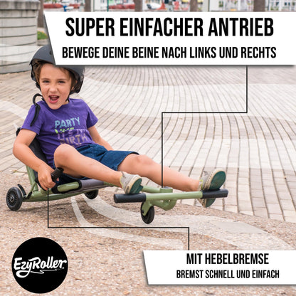 EzyRoller Classic X children's vehicle for kids aged 4 to 14 years old. Three-wheel trike scooter, fun ride for kids.
