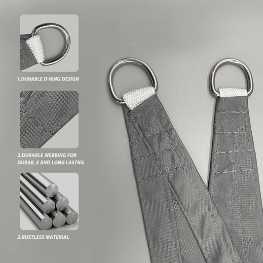 IOAOI triangular sun shade 3 x 4 x 5m, waterproof sun protection sun shade right triangle, 95% UV protection, including fastening ropes for balcony terrace garden (color: grey)