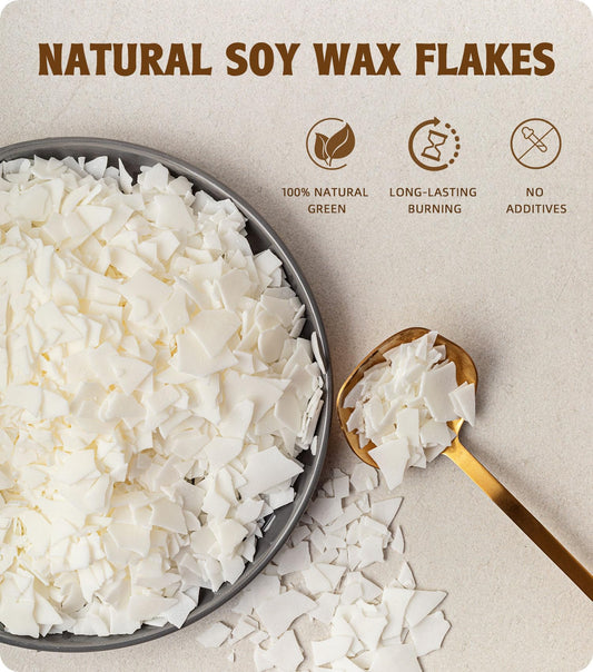 Soy wax flakes for candles 10kg, BOYUJK Premium Natural Candle Wax, 100% soy wax for candle making from organic farming, no additives, safe and pure.