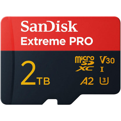 SanDisk Extreme PRO microSDXC UHS-I Memory Card 2TB + SD Adapter & RescuePRO Deluxe (For smartphones, action cameras, or drones, transfer speeds up to 250 MB/s, 5K, 4K UHD, A2, Class 10, U3, V30)