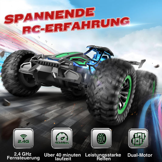Perbabe Remote Control Car, 2.4GHz 20+KM/H Rc Car 2WD All Terrain Off-Road RC Car With Rechargeable Battery RC Truck for 3 4 5 6 7 8 9 10 Years Old Kids Terrain Play Toy Gift.