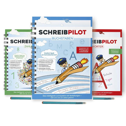 WRITE GUIDE 3pc set Writing exercise books for beginners with pre-printed letters, numbers, and words | Learning system developed by teachers, professors, and students.