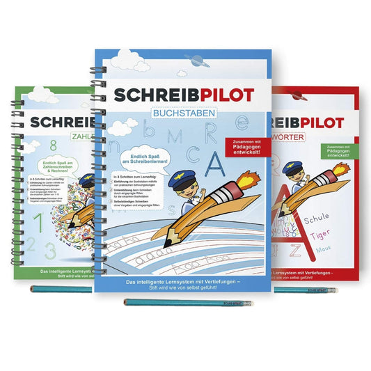 WRITE GUIDE 3pc set Writing exercise books for beginners with pre-printed letters, numbers, and words | Learning system developed by teachers, professors, and students.
