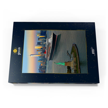 MyPuzzle Statue of Liberty, featuring Queen Mary 2 and One World Trade Center, Manhattan, New York, USA - Premium 1000 piece puzzle - MyPuzzle Special Collection by Puzzle Galaxy