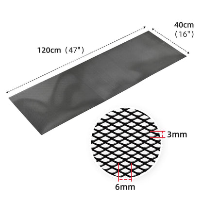 AggAuto 119.4 x 40.6 cm Car Grill Mesh, Spoiler Bumper Vent Aluminum Alloy, Automotive Grill Insert Air Intake Racing, Rhombic Hole 3 x 6 mm Black