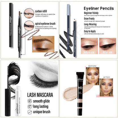 Professional makeup sets, MKNZOME makeup case for women's makeup set, makeup palettes, cosmetics, eyeshadow, lip gloss, birthday Christmas gift set.