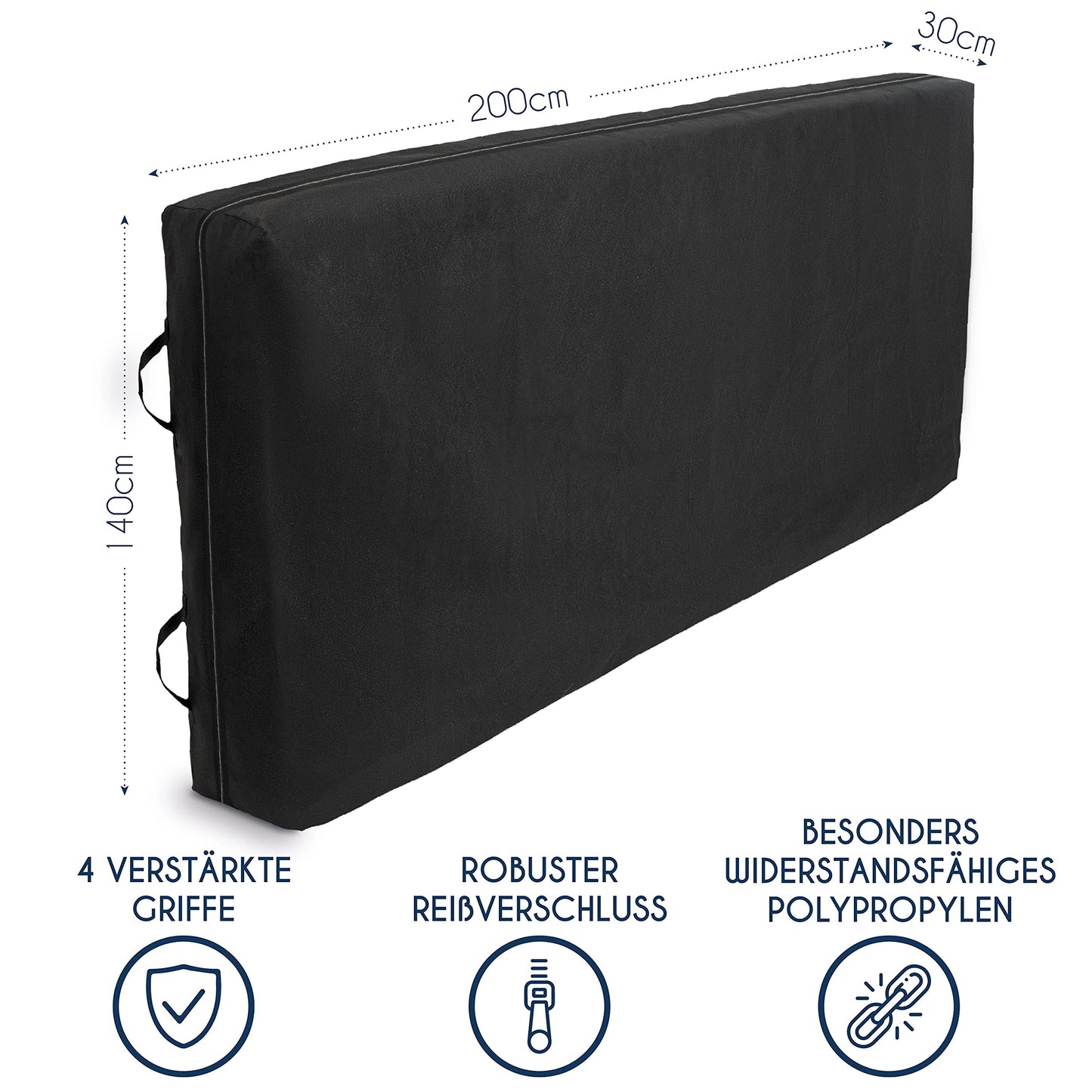 Mattress cover 140x200 cm for storage and moving Dreamzie (Made in EU and Oeko-TEX - 30cm thickness) - Storage bag for mattresses with zipper