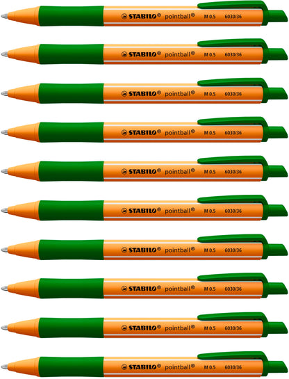 STABILO - Ballpoint Pen - pointball - Pack of 10 - green