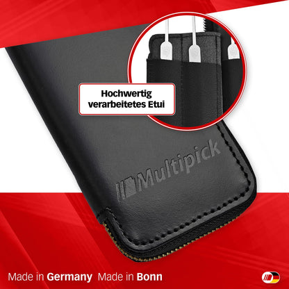 MULTIPICK ELITE 17 Lockpicking Set [17 pieces incl. leather case] Lockpick Tool, crack locks - Lock Picks incl. tension wrench - Lock picking - Professional Pick Set - Lockpicking Kit - Pick Set Kit