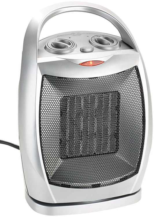 Sichler Household Appliances Ceramic Heater: Compact ceramic fan heater with oscillation, 3 levels up to 1,500 watts (camper heater, ceramic fan, desk socket)