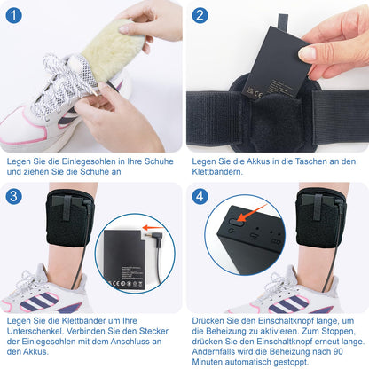 AROMA SEASON Heated insoles with sheep wool battery | Warm heated feet for skiing, snowboarding, hiking, fishing | High heating and battery performance | Shoe sole (Beige, Black, 39 EU)