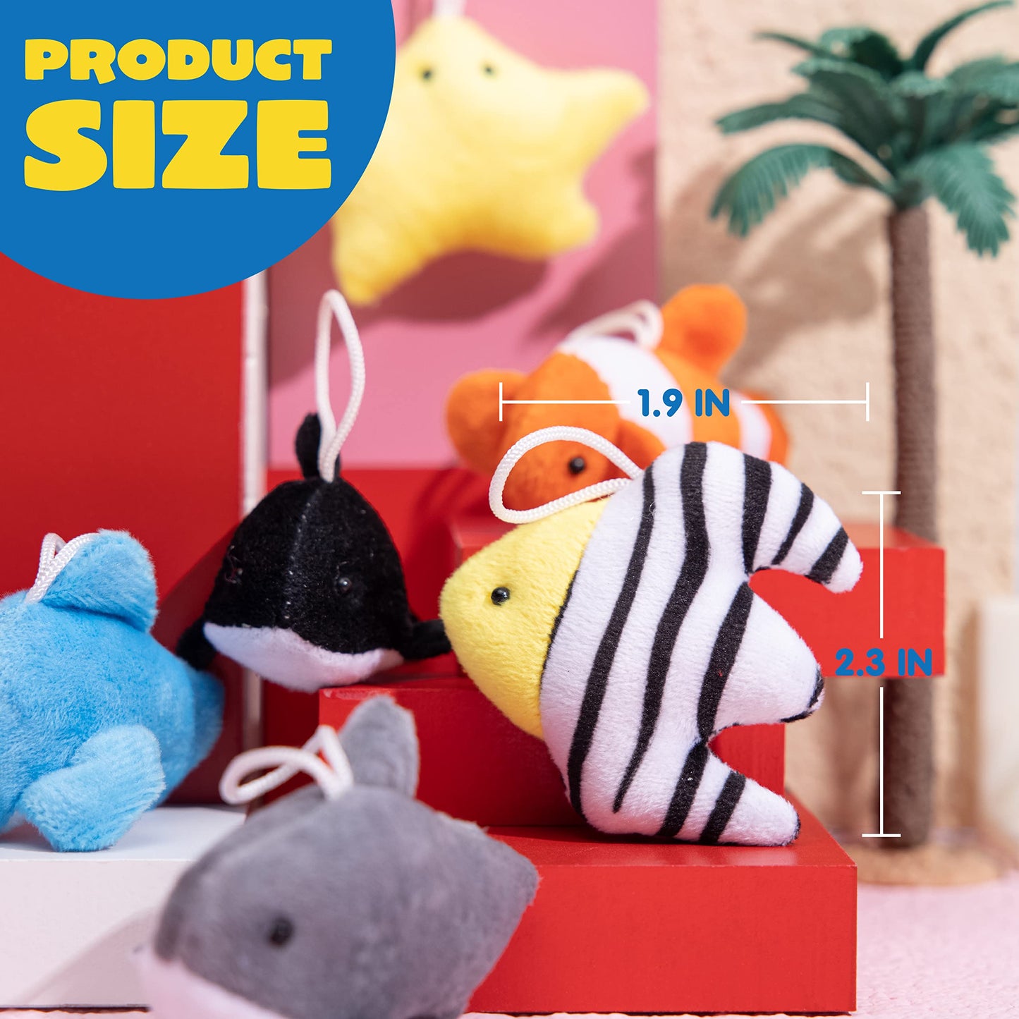 JOYIN 24 Piece Mini Plush Animals, Sea Creatures for Kids' Birthday Party, Small Stuffed Animals, Small Gifts for Kids, Advent Calendar Fillers, Party Favors for Kids Birthday 3+ Years.