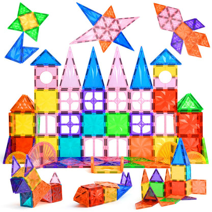 DXJXMAX Magnetic Building Blocks 80 Pieces, Magnetic Toy Magnetic Tiles, Magnetic Building Bricks Kit Kids STEM Creativity Promotion, Children's Games for 3+ Year Old Boys and Girls