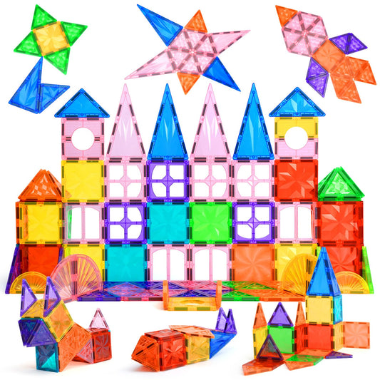 DXJXMAX Magnetic Building Blocks 80 Pieces, Magnetic Toy Magnetic Tiles, Magnetic Building Bricks Kit Kids STEM Creativity Promotion, Children's Games for 3+ Year Old Boys and Girls