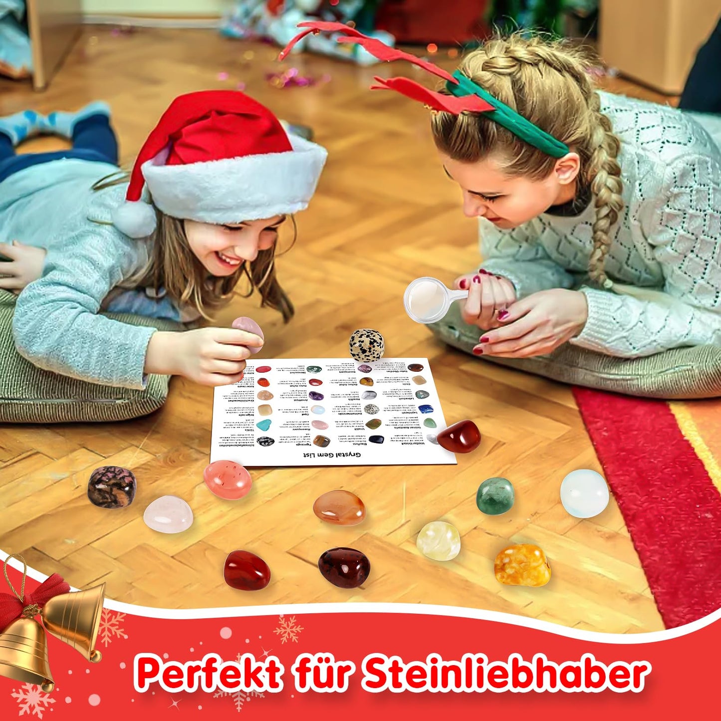 Gemstone Advent calendar 2024, Christmas calendar 2024 with 24 days Advent calendar stones crystals, Advent calendar gemstones for children, Christmas gifts for boys, girls.