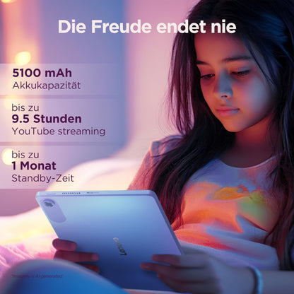 Lenovo Tab Tablet | 10.1" Full HD Display | MediaTek G85 | 4GB RAM | 64GB | Android 14 | Polar Blue | incl. Clear Protective Case