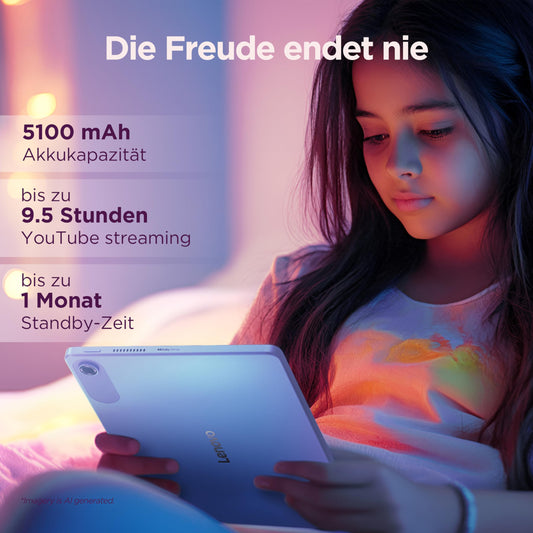 Lenovo Tab Tablet | 10.1" Full HD Display | MediaTek G85 | 4GB RAM | 64GB | Android 14 | Polar Blue | incl. Clear Protective Case