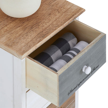 CARO-Möbel chest of drawers Salva drawer cabinet shelf storage shelf in white, shabby chic vintage look, 5 drawers
