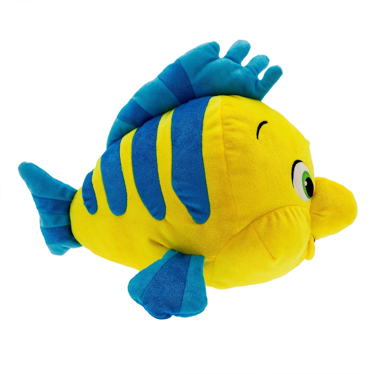 Official Disney Store Flounder Medium Plush, Arielle, the Mermaid, 34.5cm, Ariel's Best Friend, Plush Fish with Embroidered Details and Shimmering Finish, Suitable from 0 Years