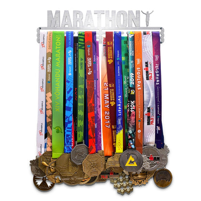 United Medals Marathon Medal Holder for 48 Medals Storage - Runner Gift Marathon Accessory - Medal Holder Hanger Display Rack - brushed stainless steel