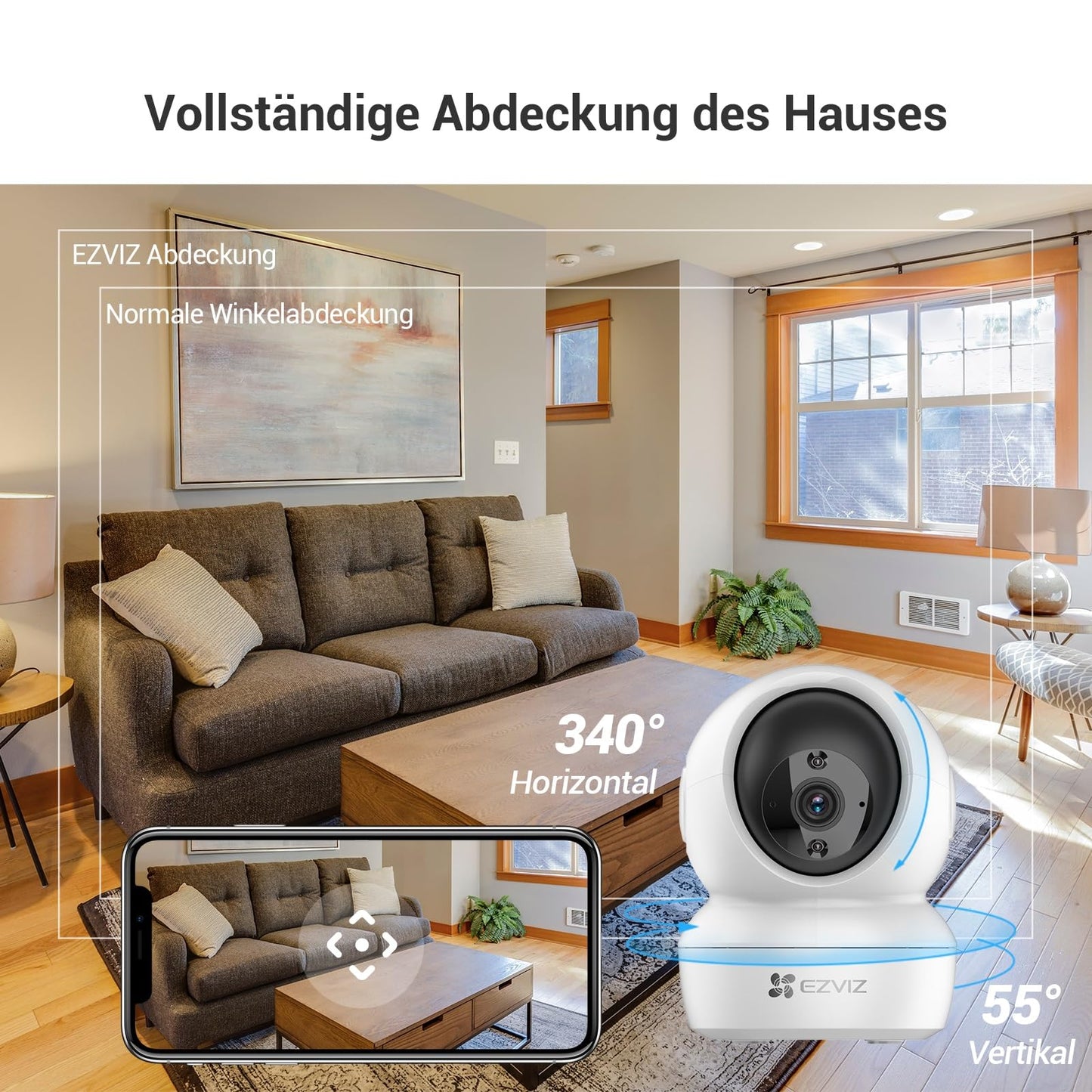 EZVIZ 1080P WiFi IP Camera, pan-tilt indoor surveillance camera with two-way audio, motion tracking, IR night vision for pets, baby monitor compatible with Alexa, C6N 2 Set