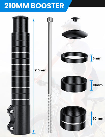 COICER Handlebar Riser Bike, Stem 28.6mm/21 × 2.86cm, Bicycle Handlebar Extension for Riding Health, Handlebar Extension Aluminum for MTB, Road Bike, City Bikes