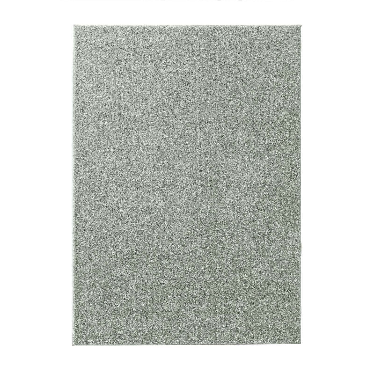 Taracarpet short-pile soft designer plain carpet Madrid for living room, kids room, bedroom, and kitchen suitable mint green 80x150 cm