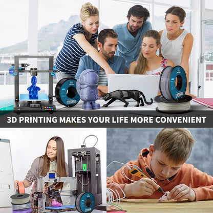 GEEETECH ABS+ Filament 1.75mm, 3D printer filament ABS 1KG spool, dimensional accuracy +/- 0.03mm, Grey