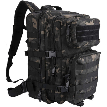 ProCase 40L Military Tactical Backpack, Large Capacity 3-Day Army Assault Pack Bag Go Bag Backpack for Hiking, Hunting, Trekking, Camping, and other Outdoor Activities - Camo Black