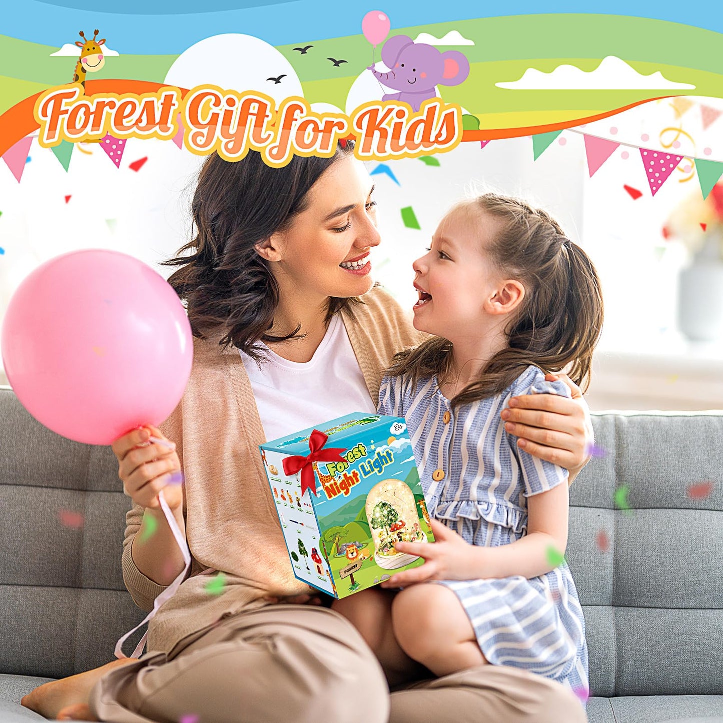 HappyGoLucky Toys for ages 3-12. Boys and girls, animal night light for kids. Easter gifts for children. Toys for ages 3-12. Boys, animals, small gifts.