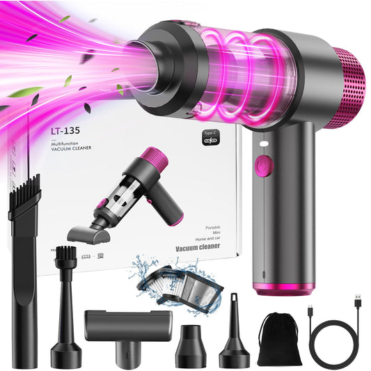 Sporvet handheld vacuum, 12000Pa cordless vacuum, 120W high power wet and dry handheld car vacuum cleaner with LED light and multi-nozzles for car, home, kitchen.