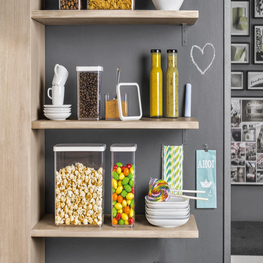 Rotho Loft Set of 10 Storage Containers, LOFT, BPA-free plastic (PP), white, (32.3 x 22.3 x 32.4 cm)