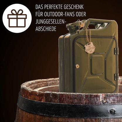 The men's bar for real men - canister as a men's gift/men's handbag with plenty of accessories like a hip flask, and more. *Jerry Can* | Birthday gift | Father's Day gift