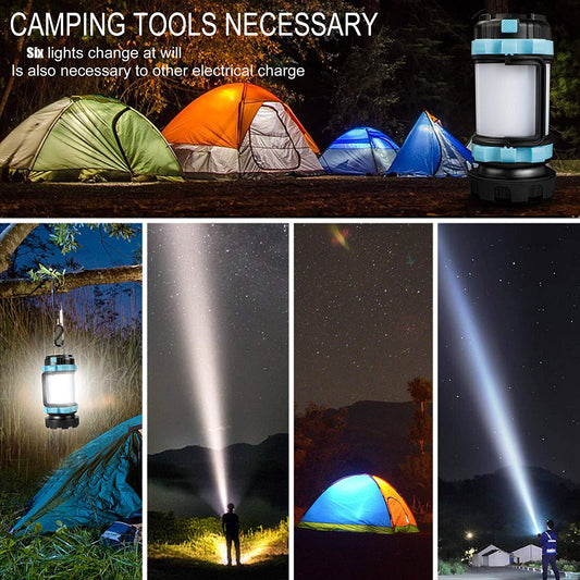 2 PCS Rechargeable LED Camping Lanterns, Super Bright Portable Camping Lights with Hooks, Dimmable Brightness, USB C Tent Light for Hiking Outdoor, Emergency, Power Outages