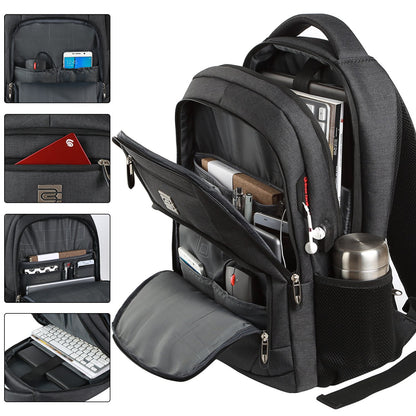 Marcello laptop backpacks with USB charging port for men and women for work school college school backpack for boys teenagers with laptop compartment & anti theft pocket (black, 15.6 inch)