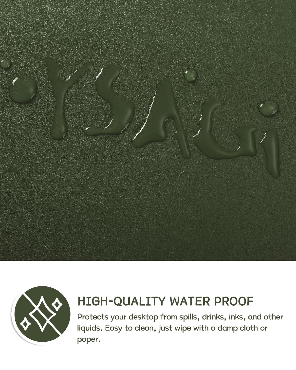 YSAGi Desk Pad, Mouse Pad with Leather and Non-Slip Suede, Multifunctional Office Mousepad Laptop Writing Pad, Desk Protection Mat for Office/Home-Office (Dark Green, 120x60cm)
