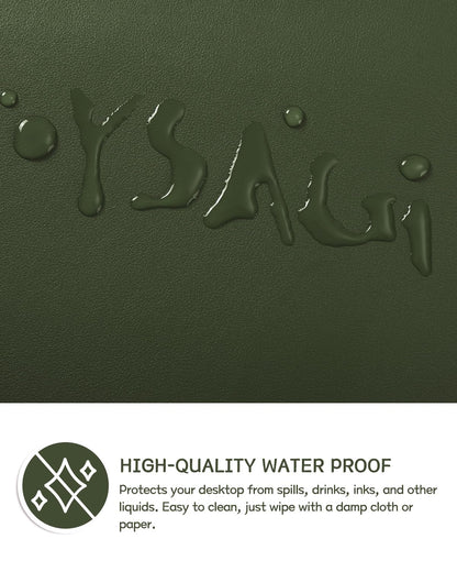 YSAGi Desk Pad, Mouse Pad with Leather and Non-Slip Suede, Multifunctional Office Mousepad Laptop Writing Pad, Desk Protection Mat for Office/Home-Office (Dark Green, 120x60cm)