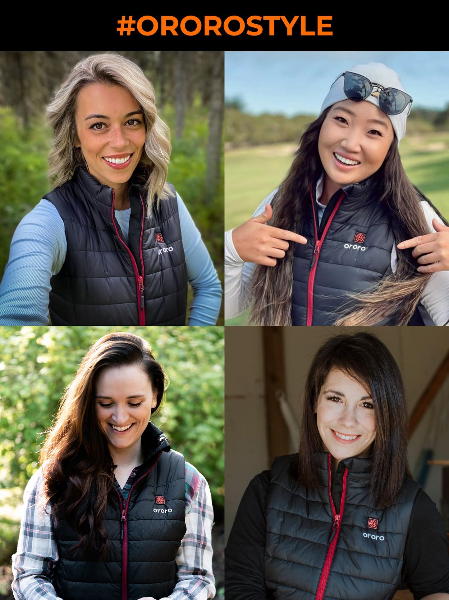 ORORO Women's Heated Vest with Powerbank, Up to 10 Hours of Warmth - Charger Not Included (Neutral Black, M)