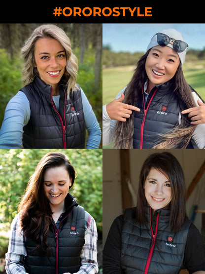 ORORO Women's Heated Vest with Powerbank, Up to 10 Hours of Warmth - Charger Not Included (Neutral Black, M)