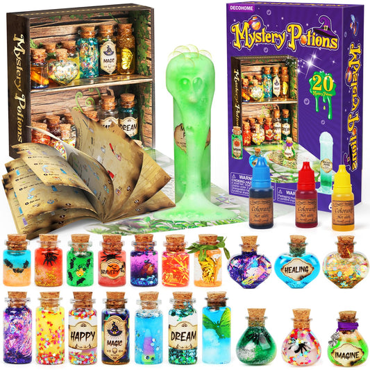 Mystery Potions Creative Gift for Kids, 20 Magic Potion Wizard Potion Bottles, Craft Toys Creative Christmas Birthday Gifts for Boys & Girls Age 6 7 8 9 10+